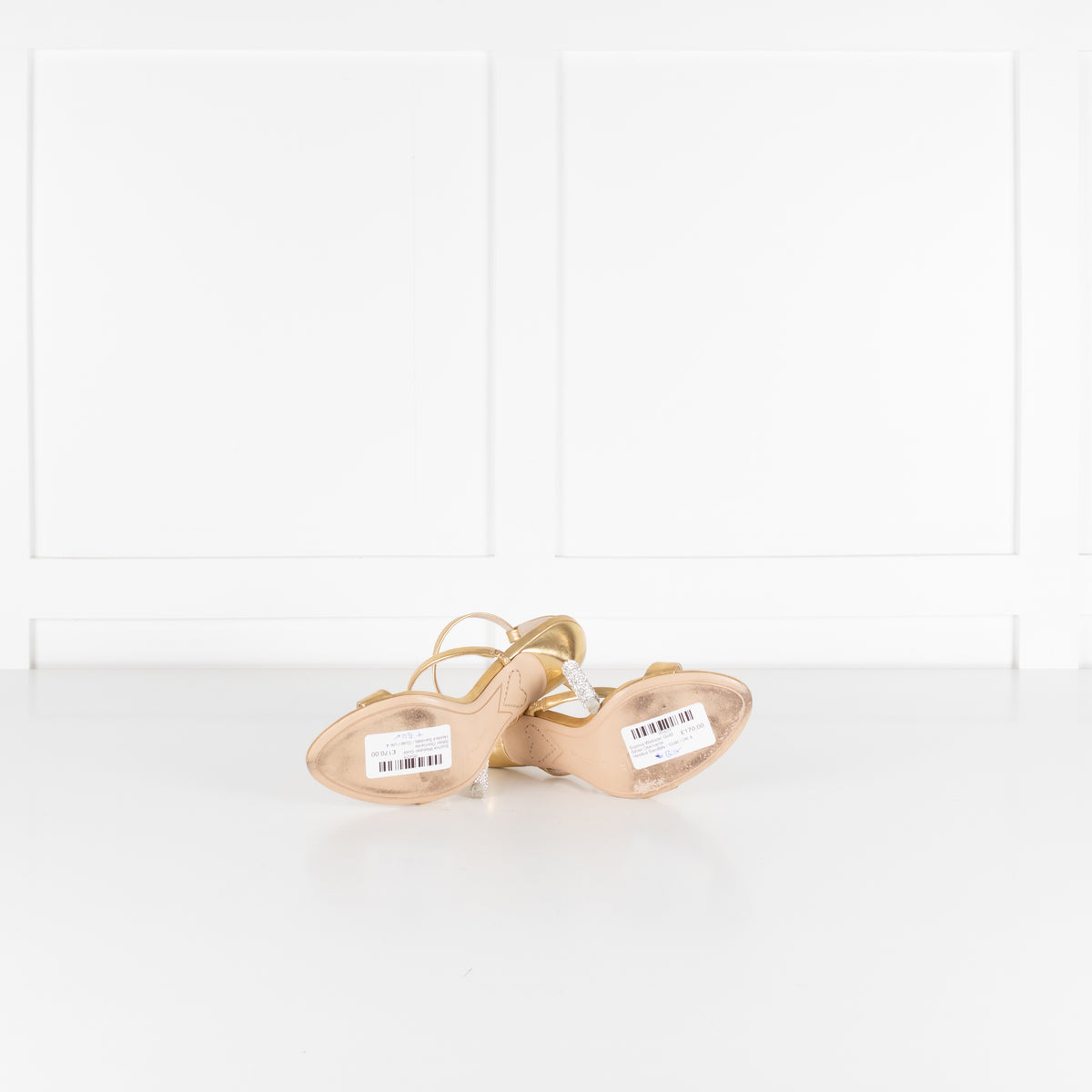 Sophia Webster Gold Silver Diamante Heeled Sandals