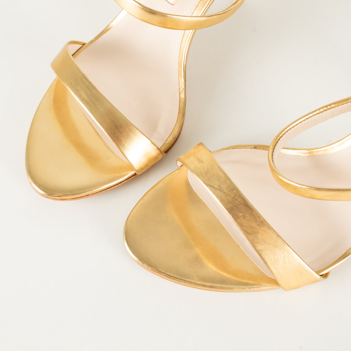 Sophia Webster Gold Silver Diamante Heeled Sandals