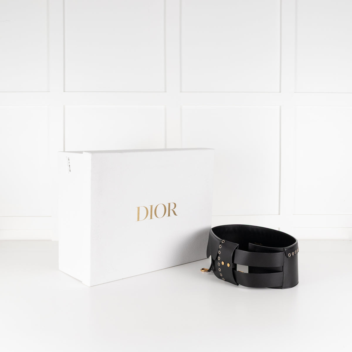Christian Dior Black Leather Wide Saddle Belt