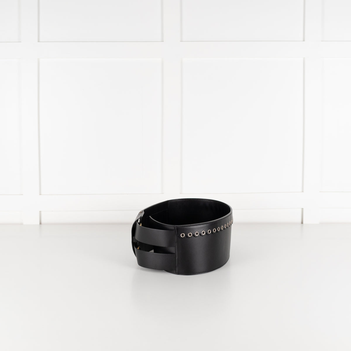 Christian Dior Black Leather Wide Saddle Belt