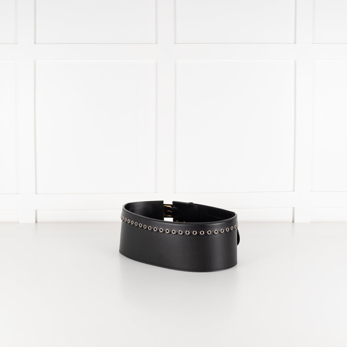 Christian Dior Black Leather Wide Saddle Belt