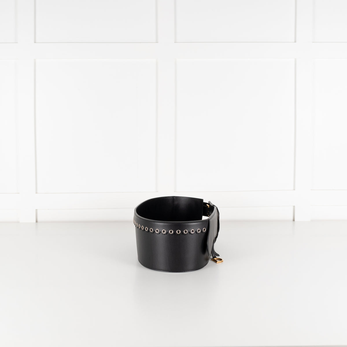 Christian Dior Black Leather Wide Saddle Belt