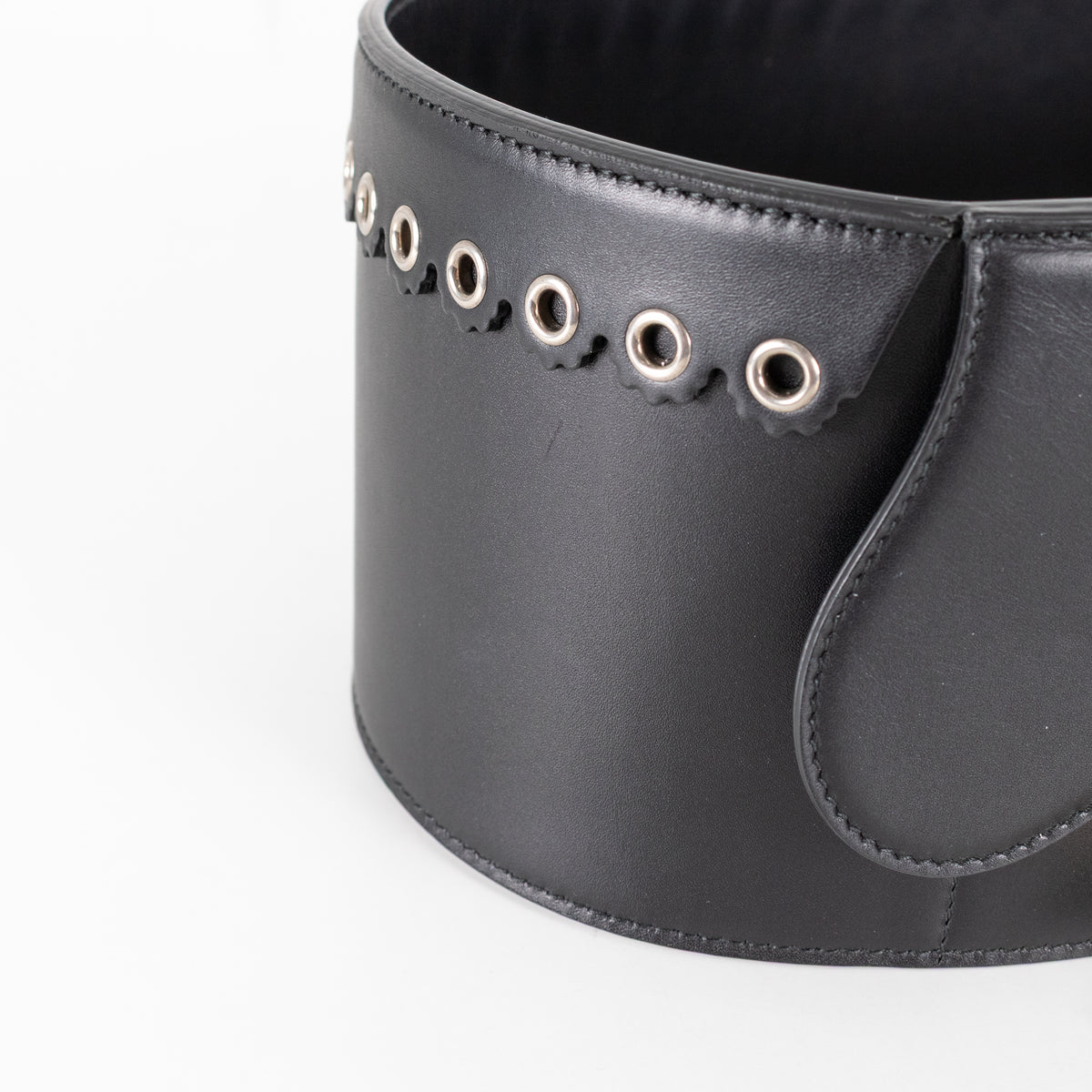 Christian Dior Black Leather Wide Saddle Belt