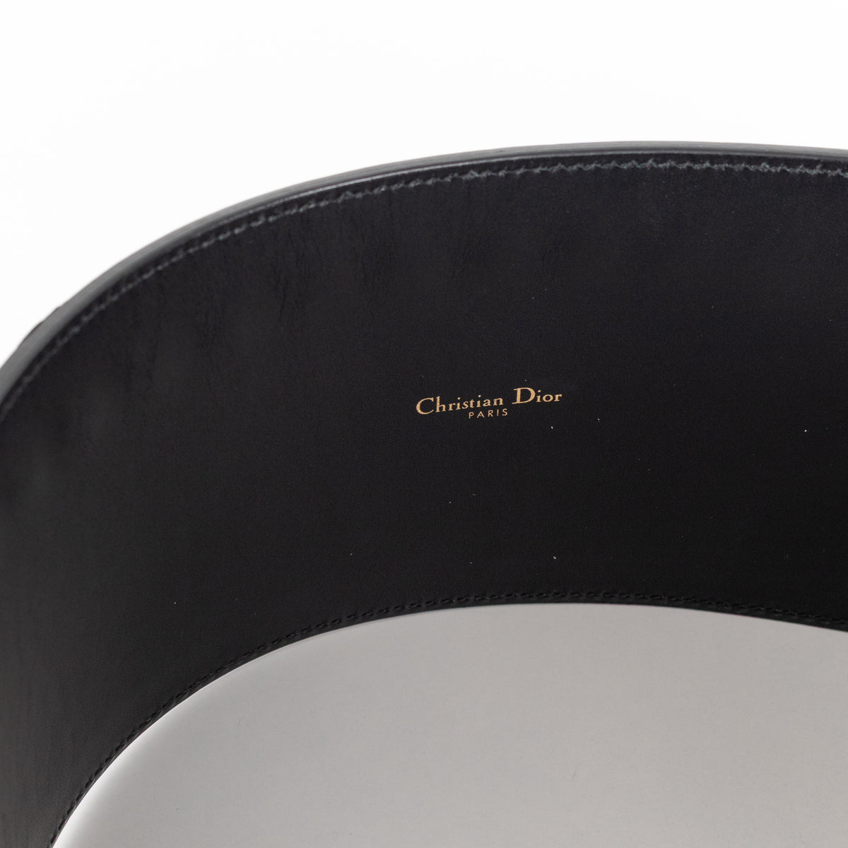 Christian Dior Black Leather Wide Saddle Belt