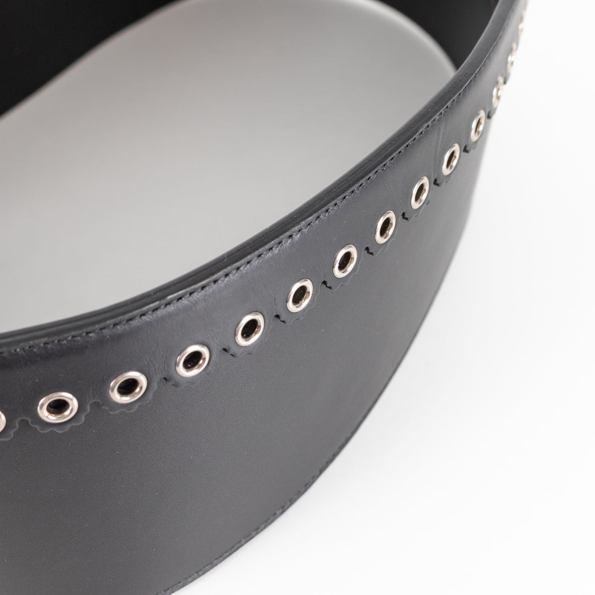 Christian Dior Black Leather Wide Saddle Belt
