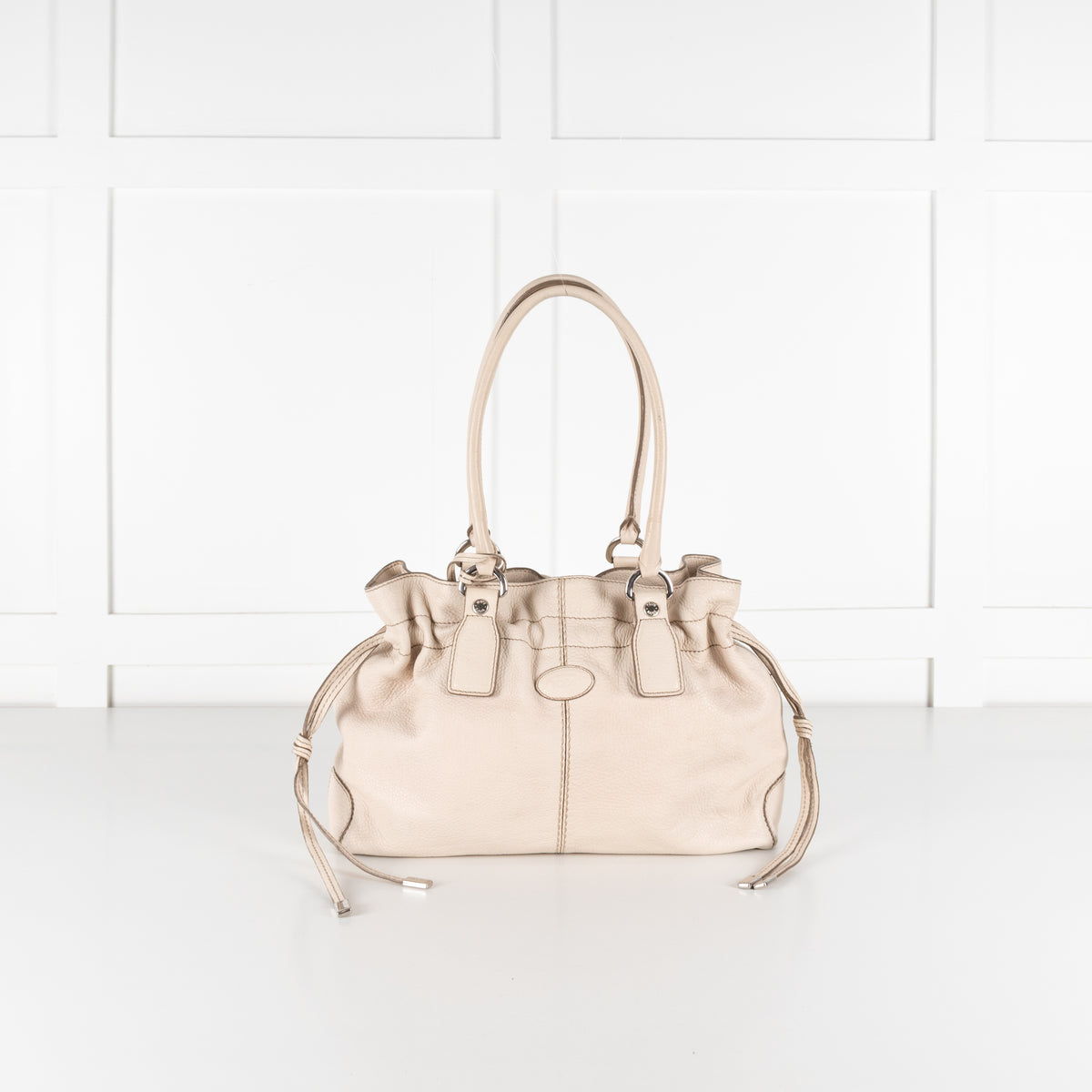 Tod's Cream Leather Tote Bag