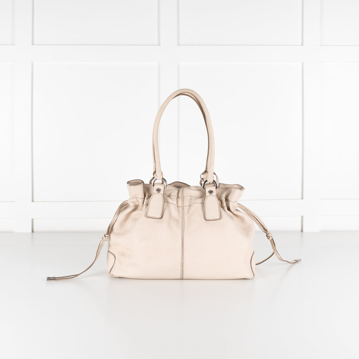 Tod's Cream Leather Tote Bag