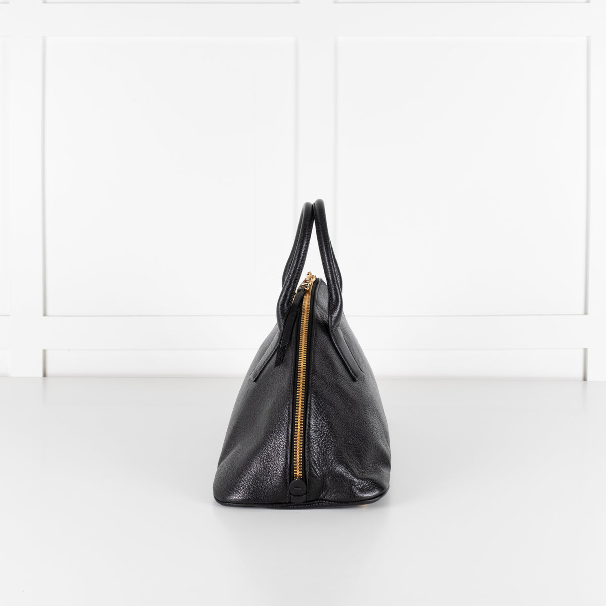 Miu Miu black grained Madras leather dome bag