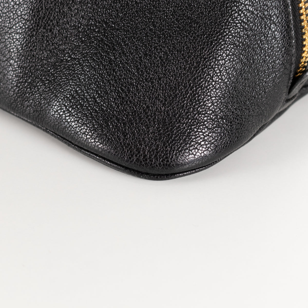Miu Miu black grained Madras leather dome bag