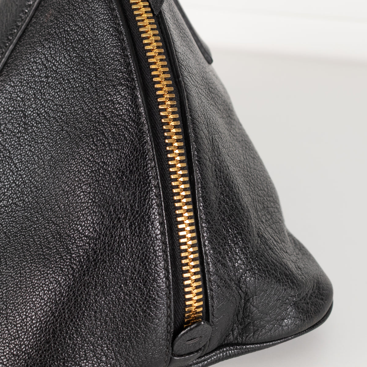 Miu Miu black grained Madras leather dome bag