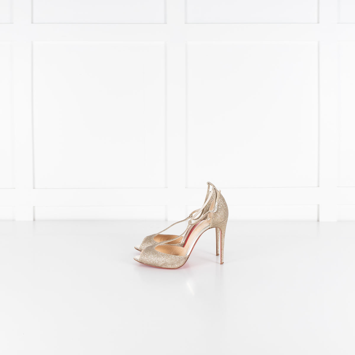 Christian Louboutin Senora Gold Glitter T-Strap Sandal