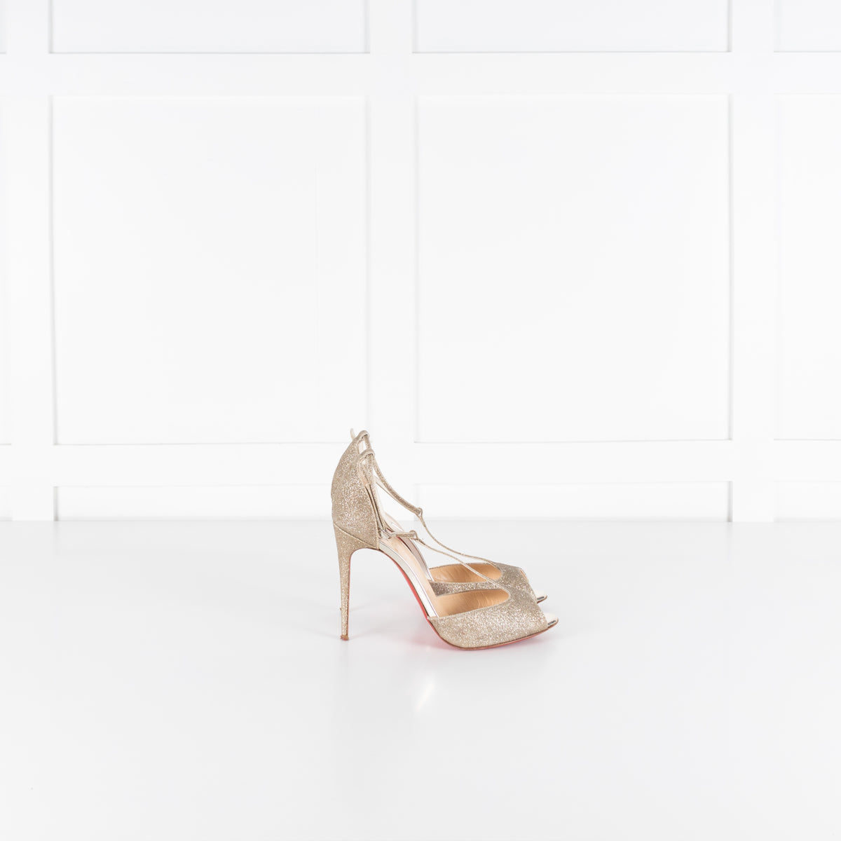 Christian Louboutin Senora Gold Glitter T-Strap Sandal