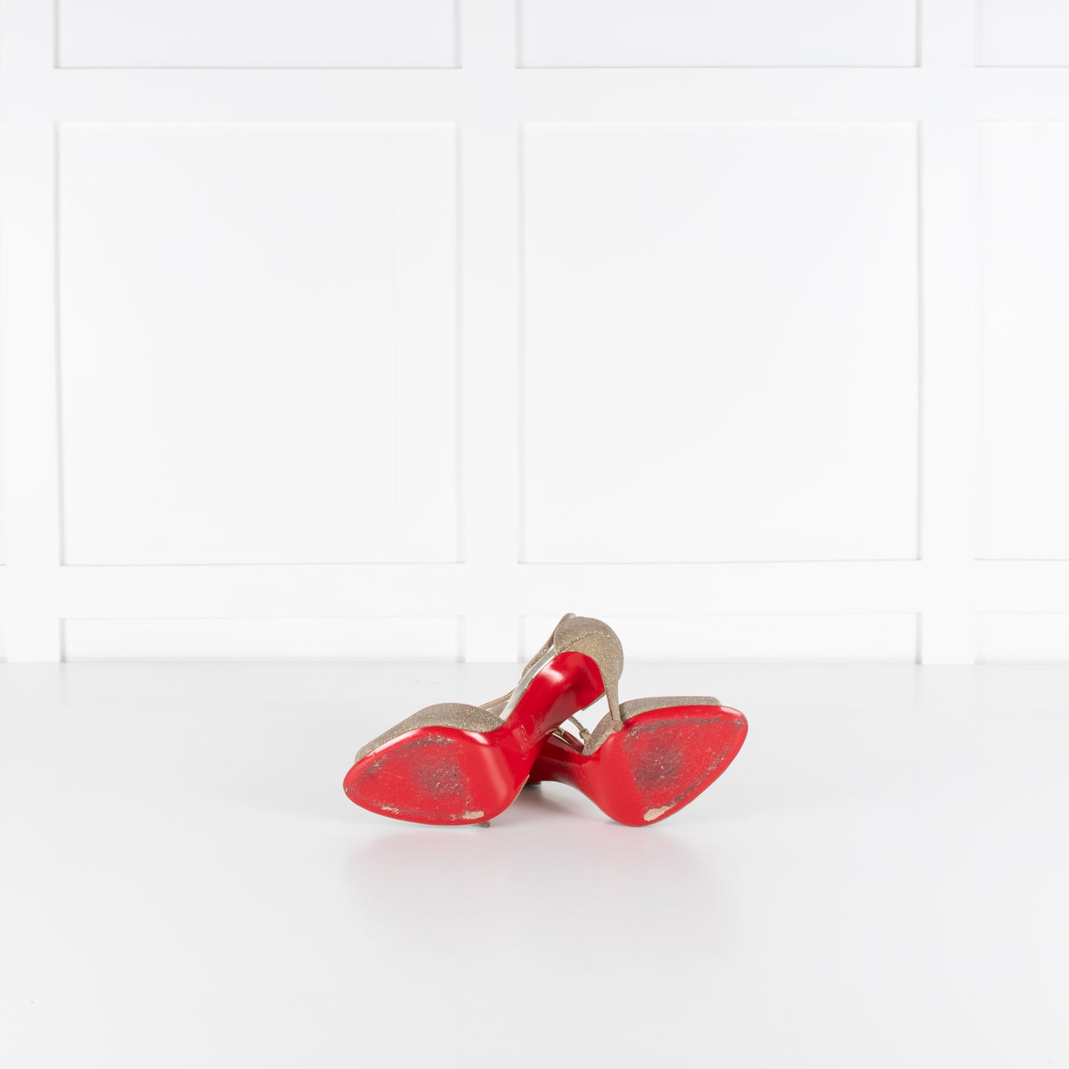 Christian Louboutin Senora Gold Glitter T-Strap Sandal