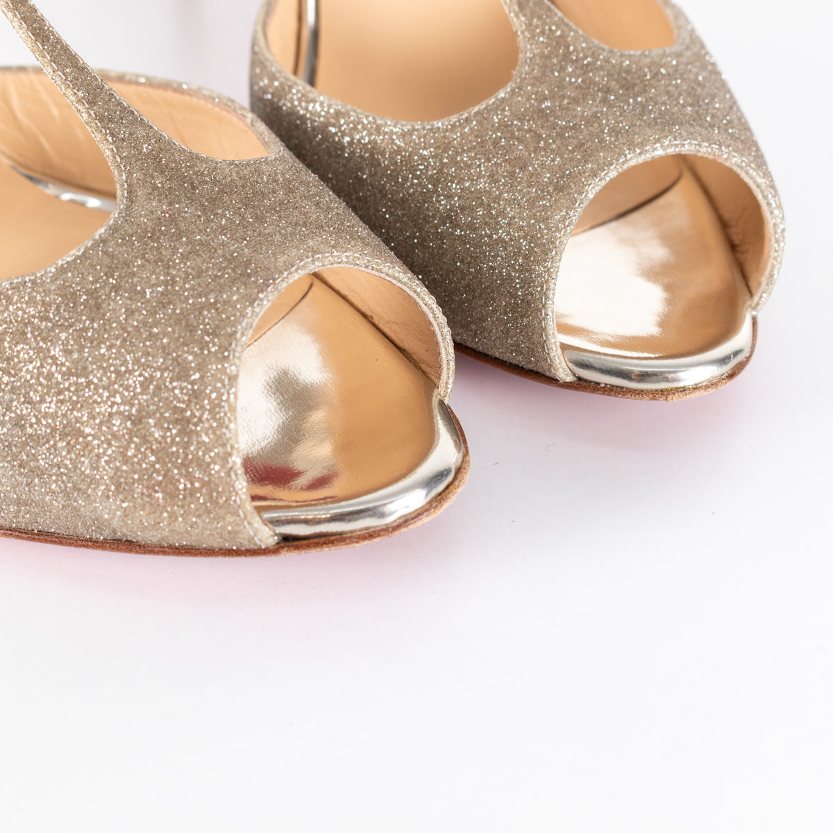 Christian Louboutin Senora Gold Glitter T-Strap Sandal