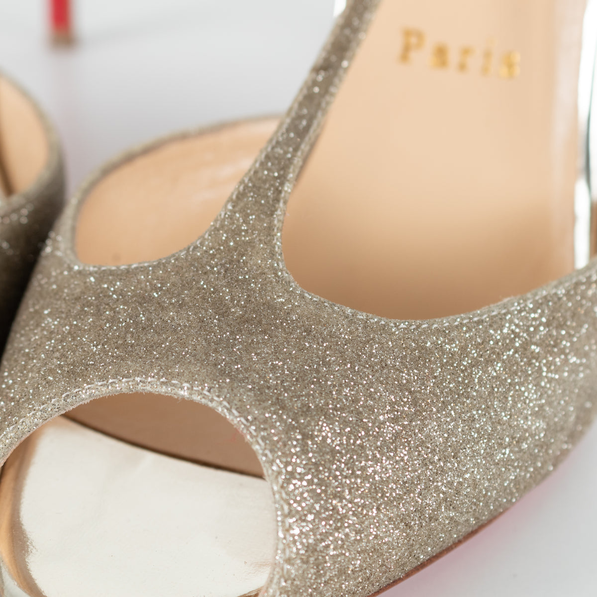 Christian Louboutin Senora Gold Glitter T-Strap Sandal