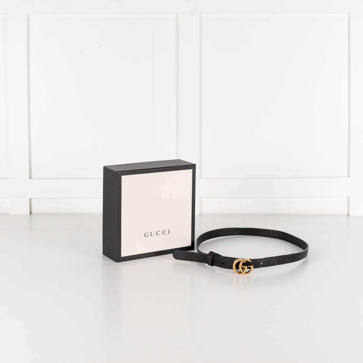Gucci GG Marmont Black Leather Belt