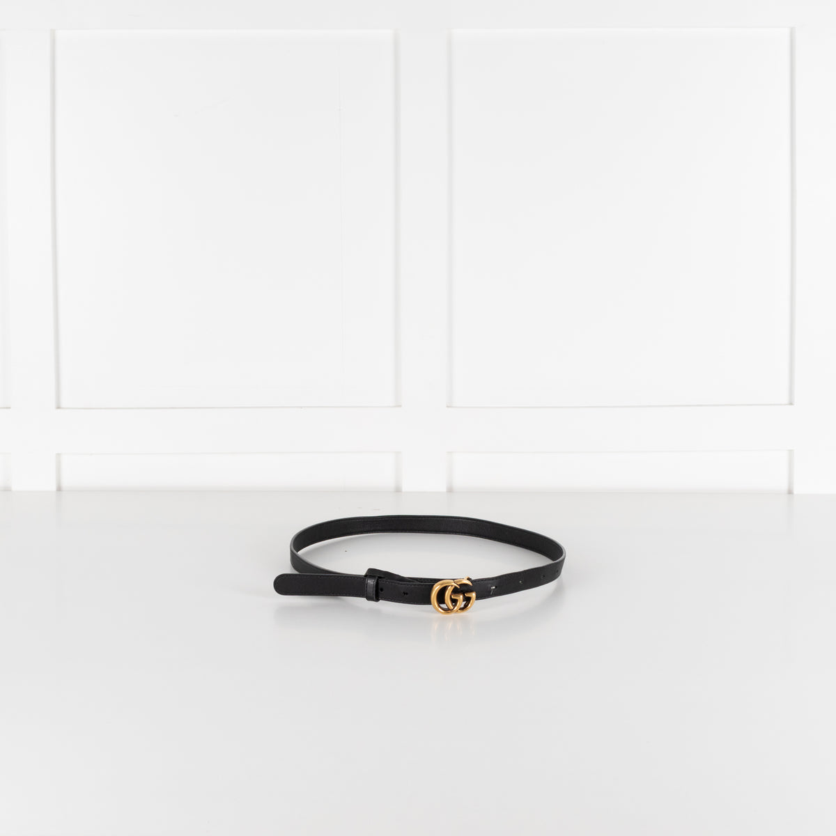 Gucci GG Marmont Black Leather Belt