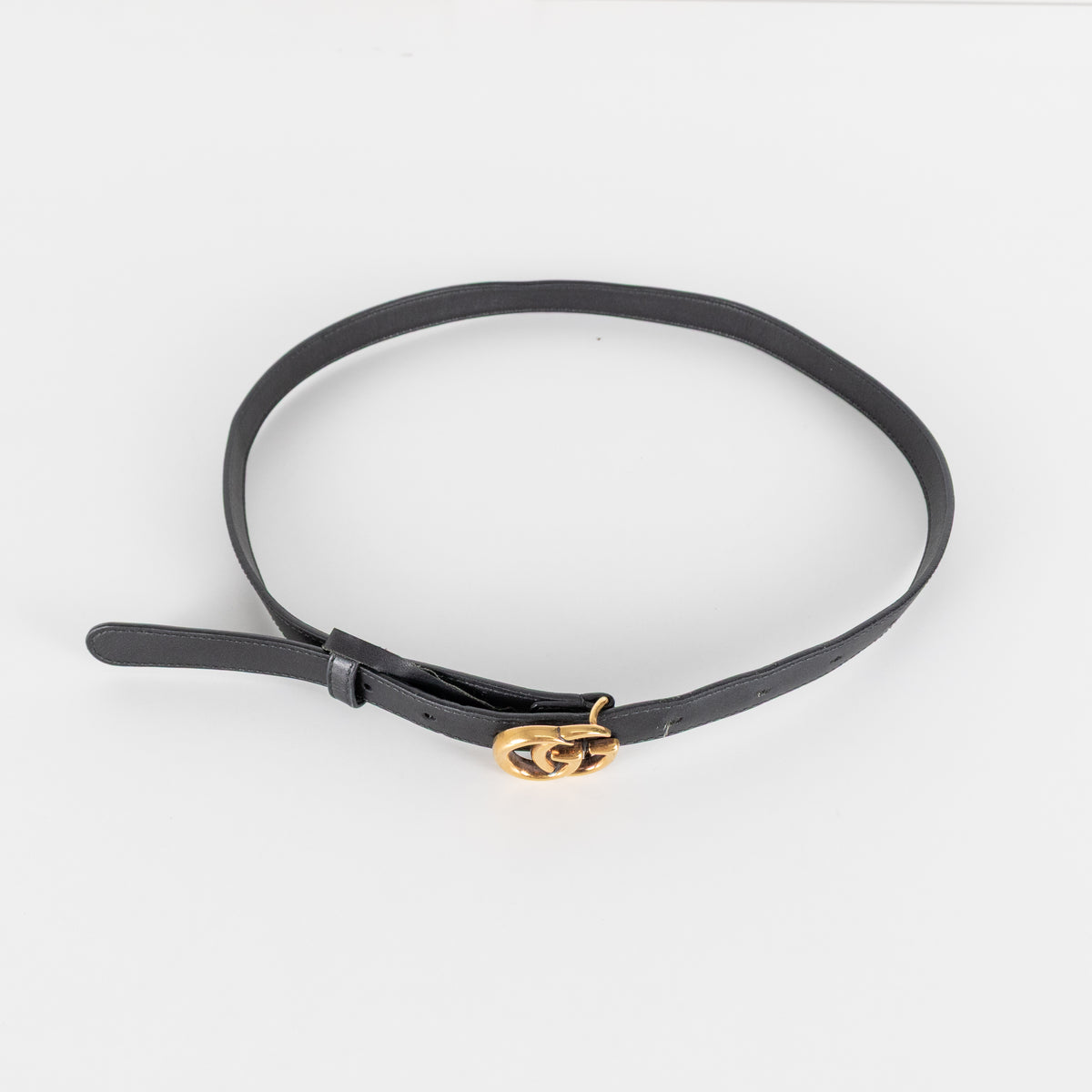 Gucci GG Marmont Black Leather Belt