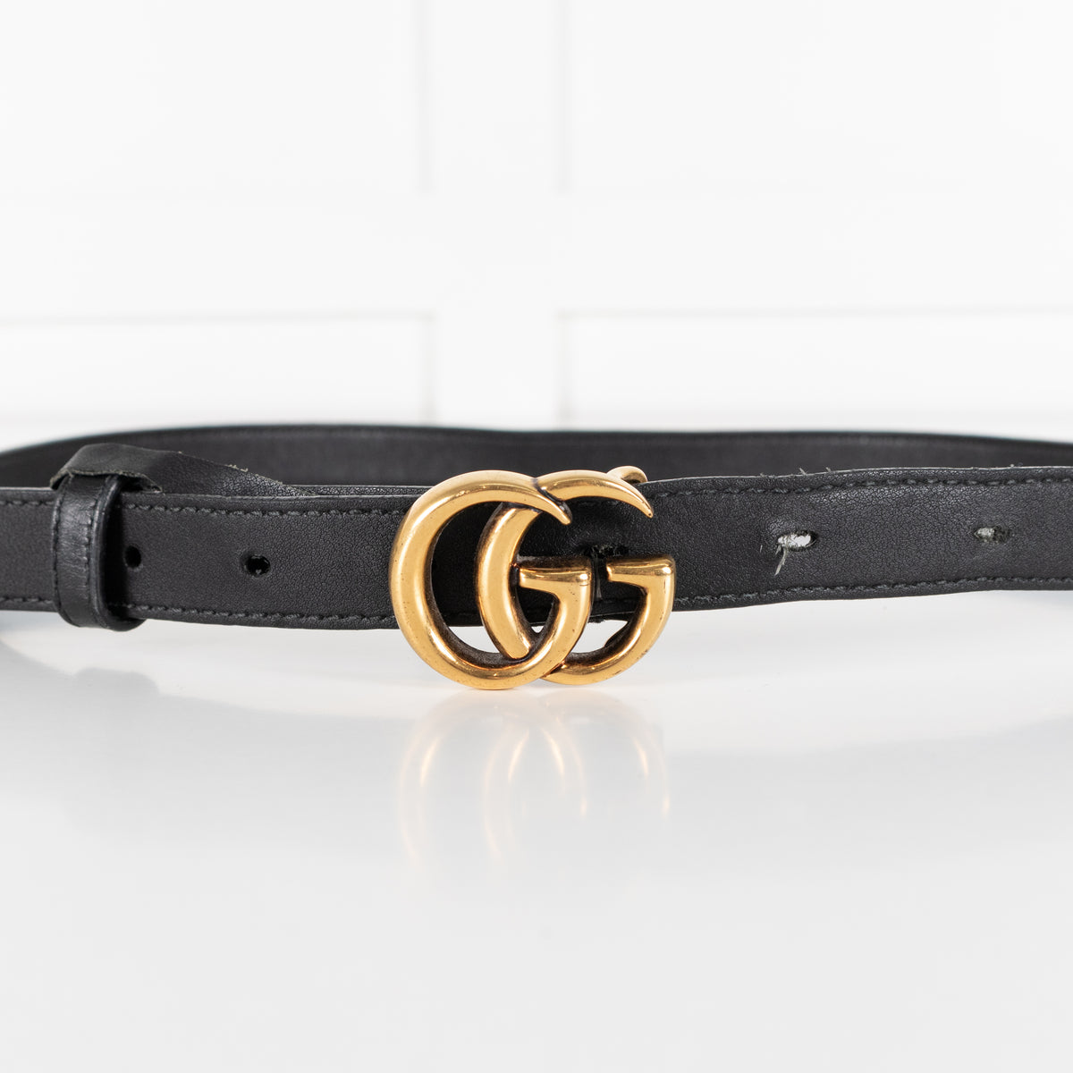 Gucci GG Marmont Black Leather Belt