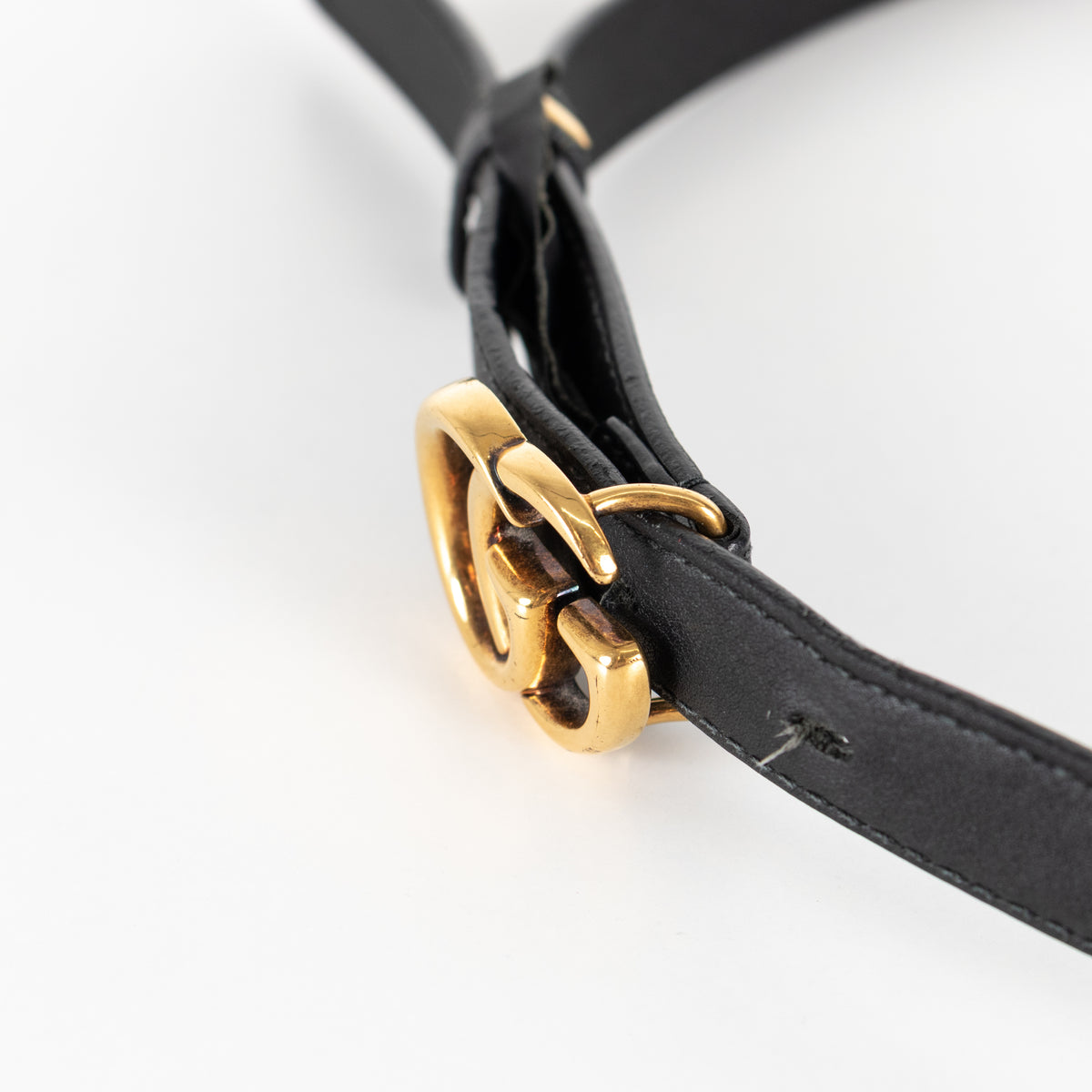 Gucci GG Marmont Black Leather Belt