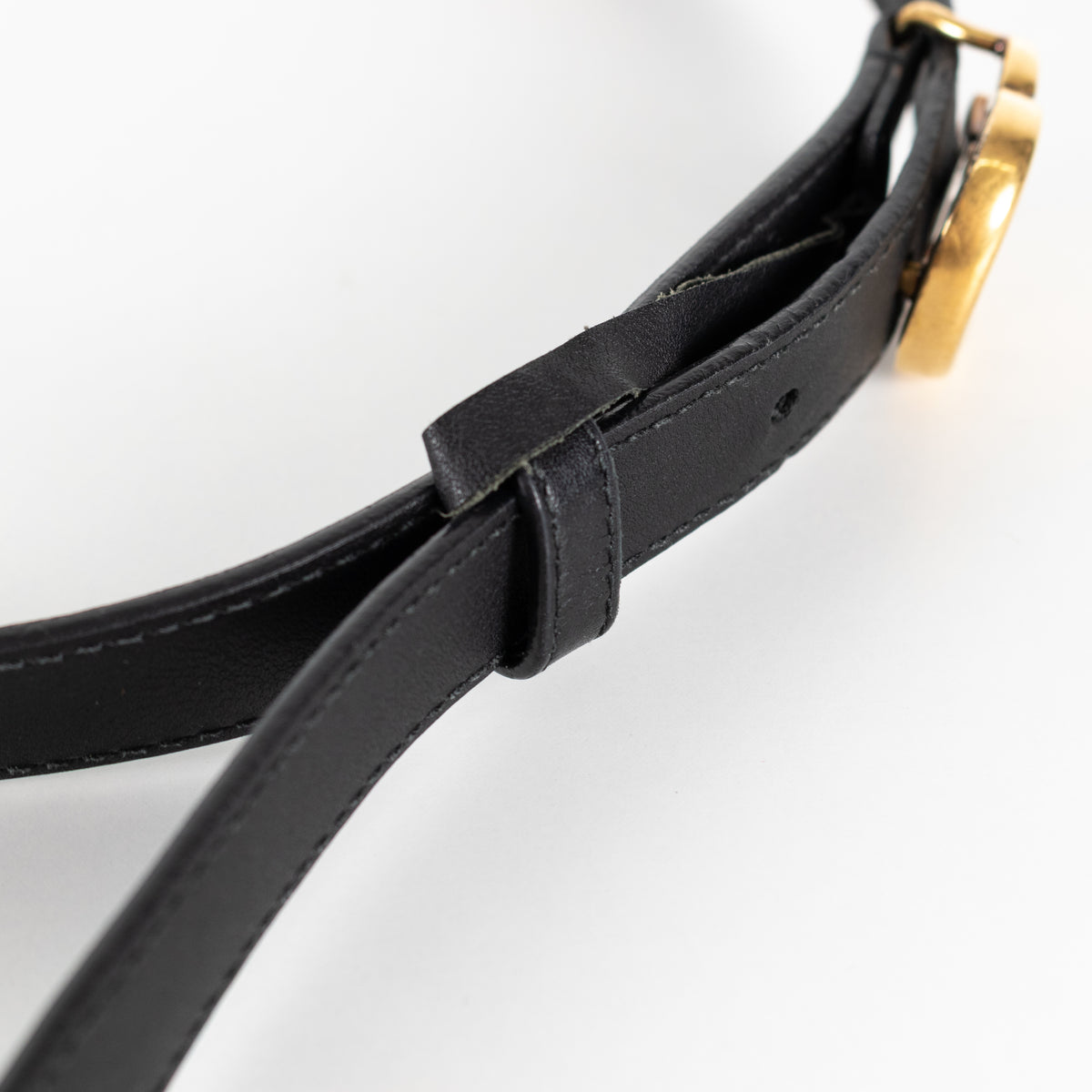 Gucci GG Marmont Black Leather Belt