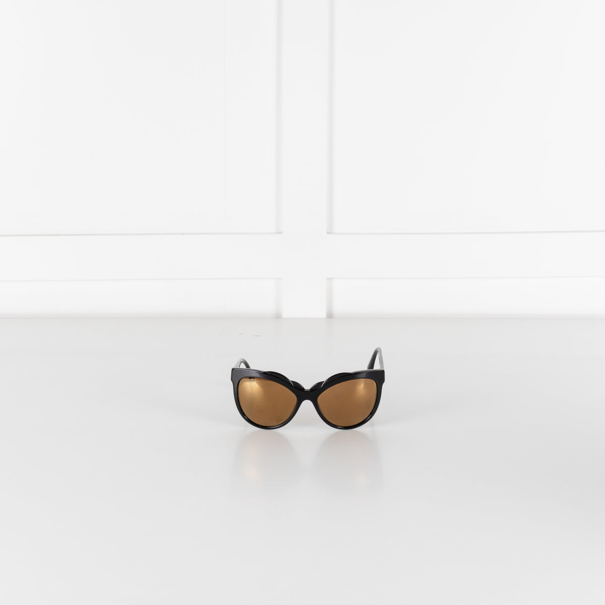 Chanel Black Cat Eye Shape Interlocking CC Logo Sunglasses