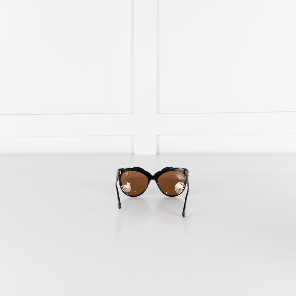 Chanel Black Cat Eye Shape Interlocking CC Logo Sunglasses