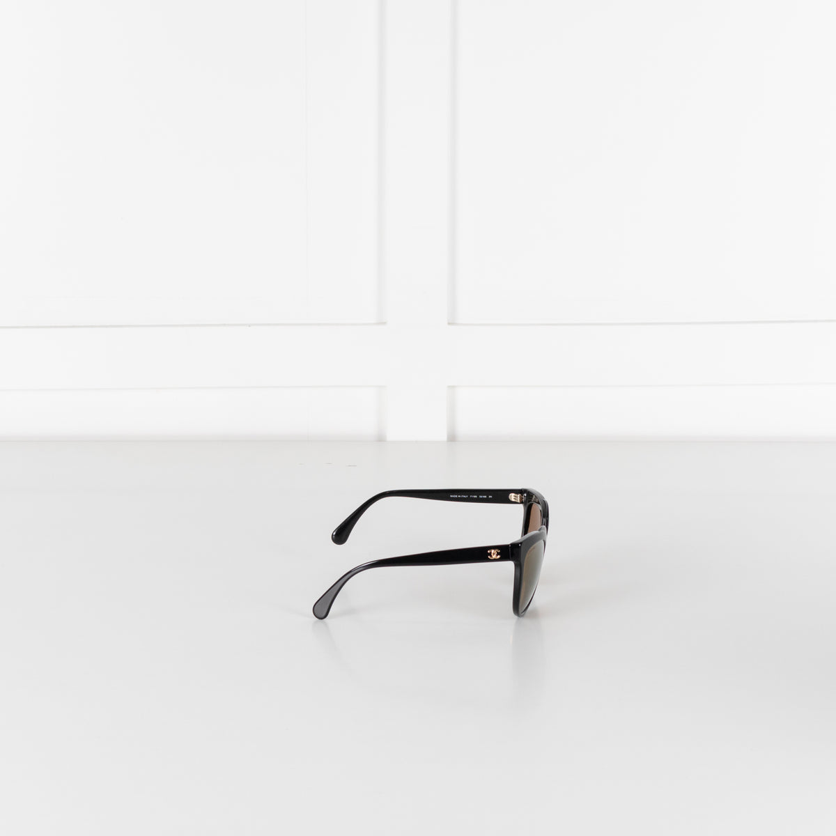 Chanel Black Cat Eye Shape Interlocking CC Logo Sunglasses