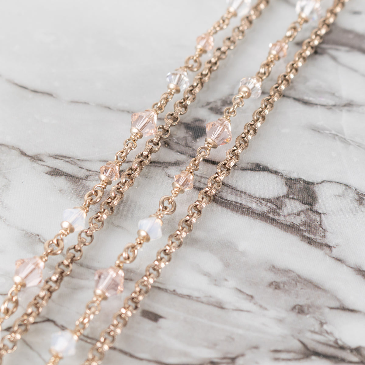 Chanel Cream Caramel Bead Faux Pearl Metal Long Necklace