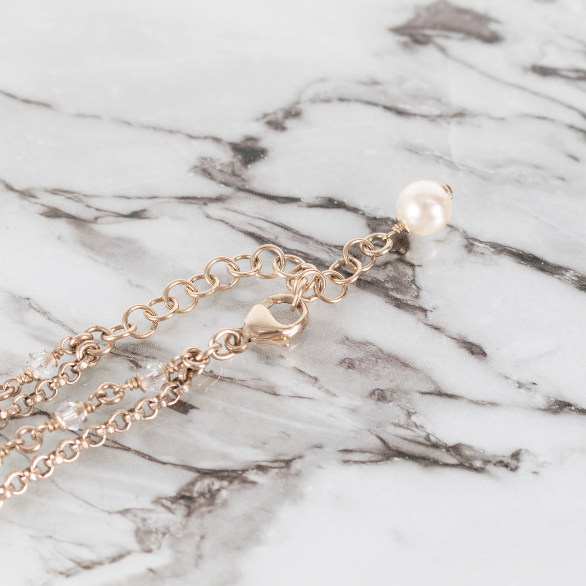 Chanel Cream Caramel Bead Faux Pearl Metal Long Necklace