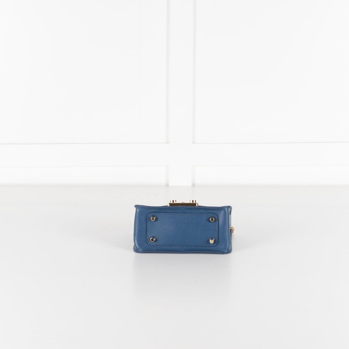 Furla Denim Blue Metropolis Crossbody Leather Bag