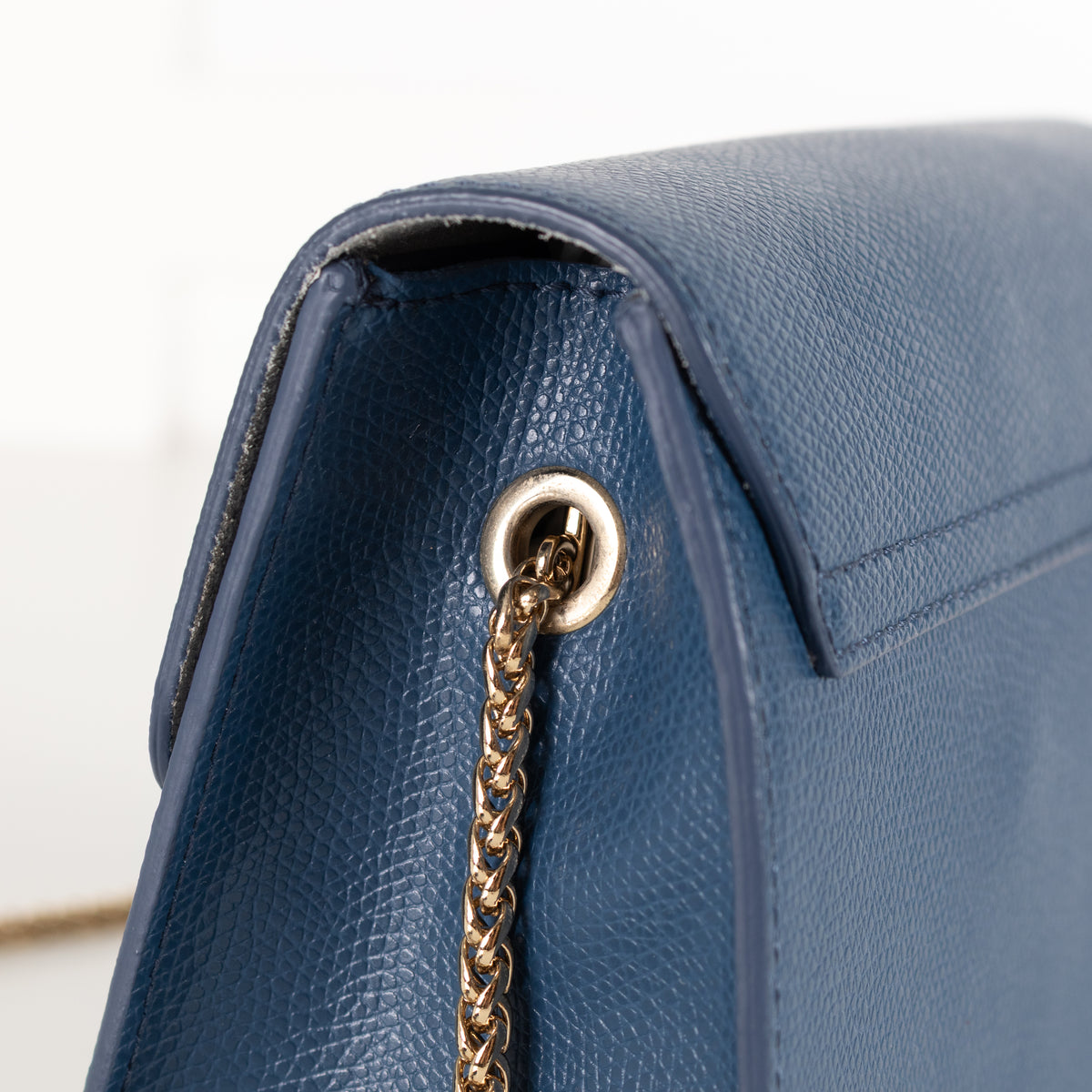 Furla Denim Blue Metropolis Crossbody Leather Bag