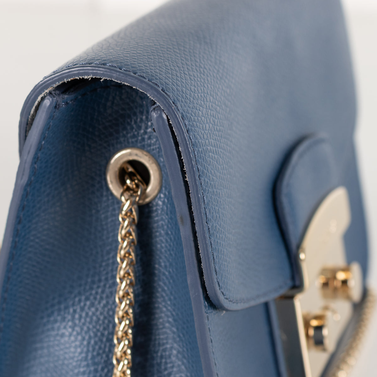 Furla Denim Blue Metropolis Crossbody Leather Bag