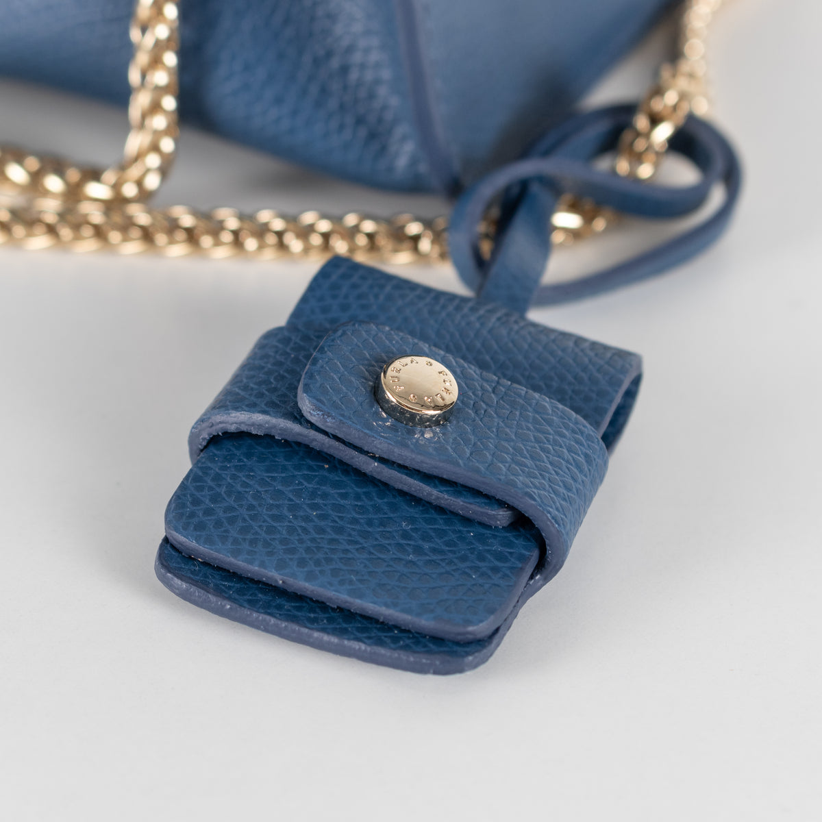 Furla Denim Blue Metropolis Crossbody Leather Bag
