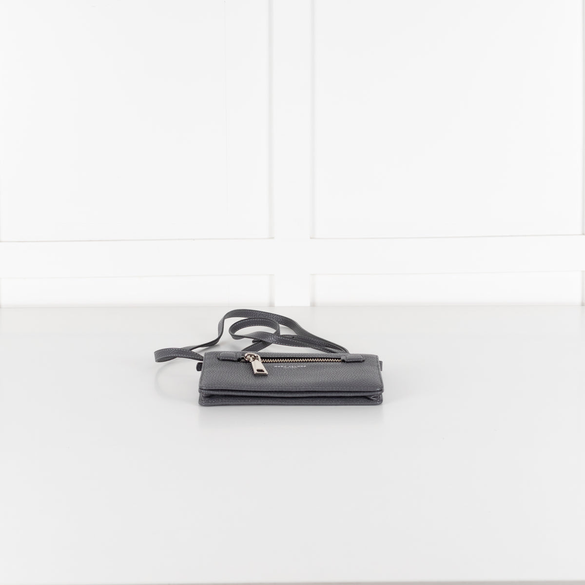 Marc Jacobs Grey Pebbled Leather Small Crossbody Bag