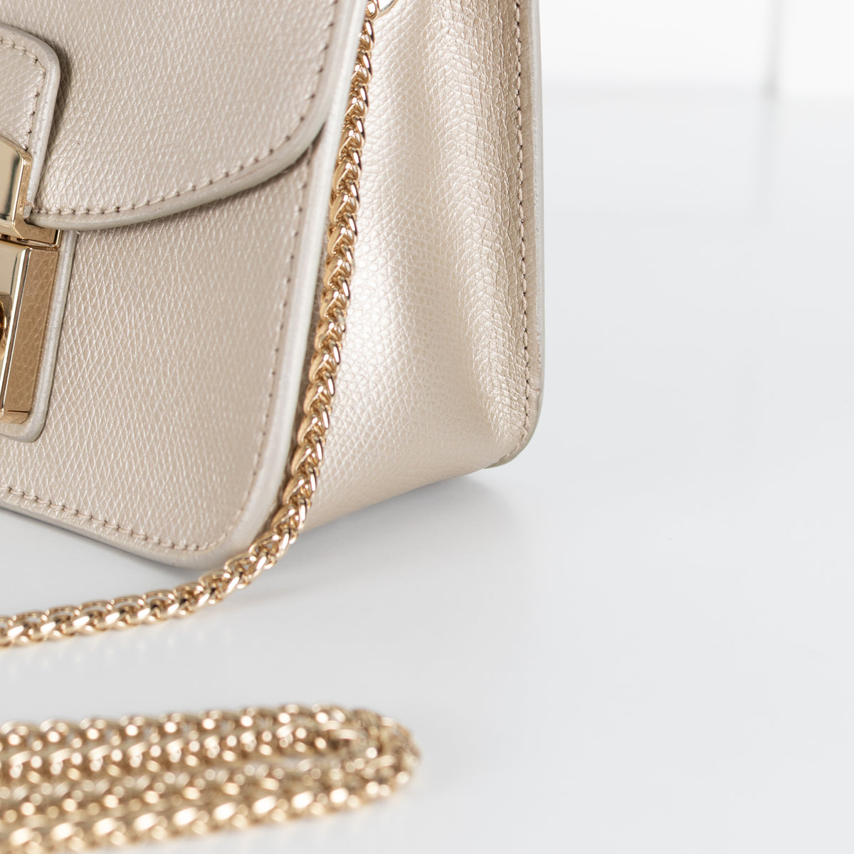 Furla Gold Metropolis Crossbody Leather Bag