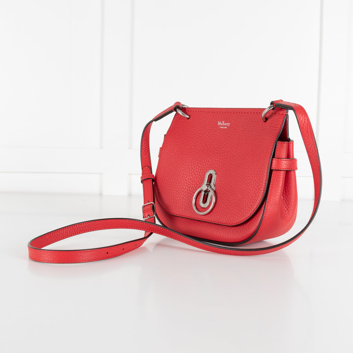 Mulberry Red Amberley Small Grainy Leather Satchel Bag