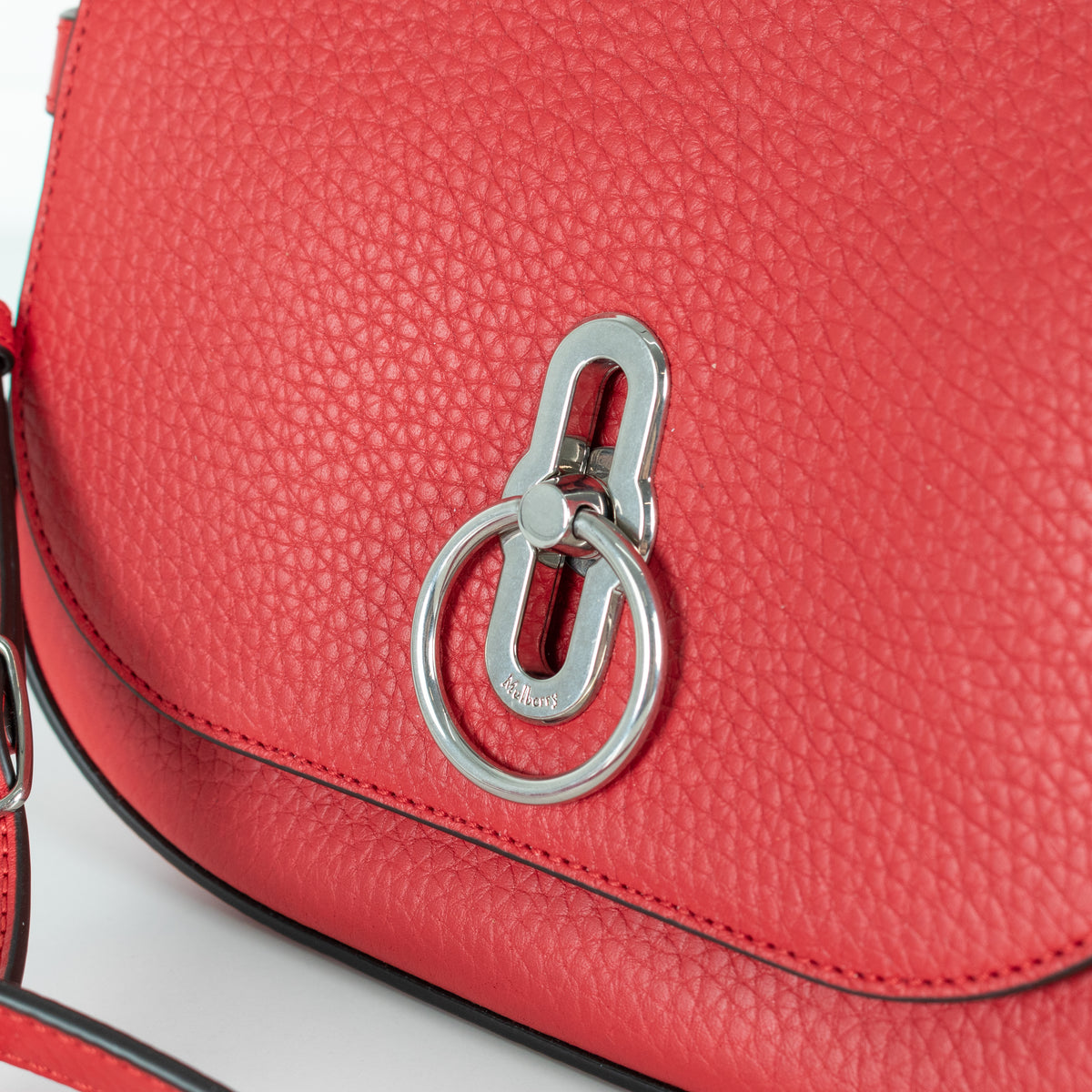 Mulberry Red Amberley Small Grainy Leather Satchel Bag