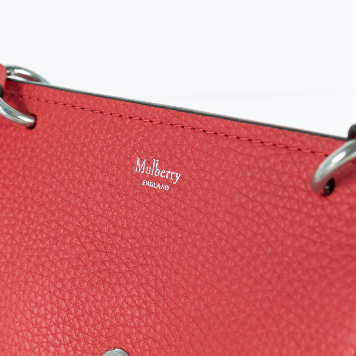 Mulberry Red Amberley Small Grainy Leather Satchel Bag