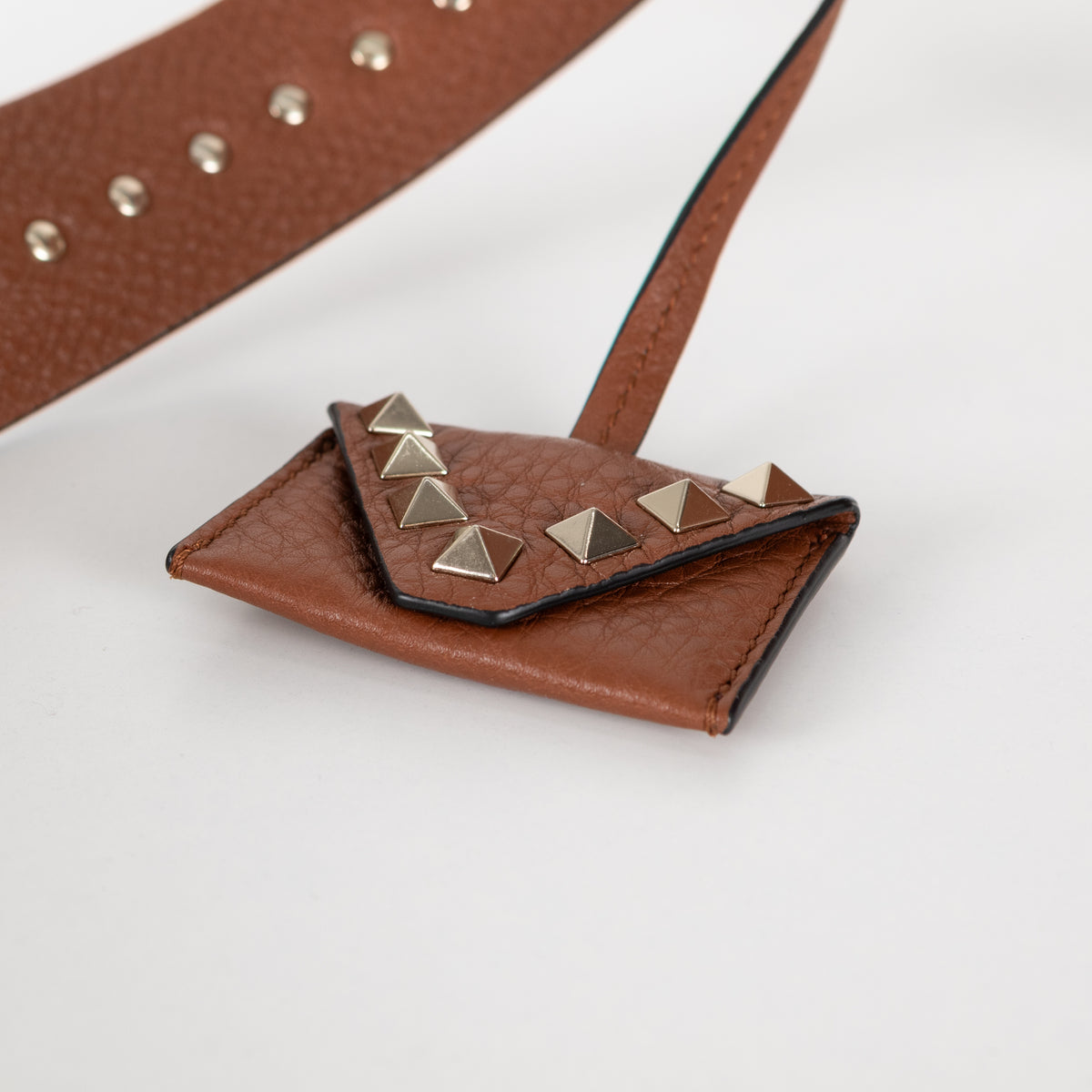Valentino Garavani Rockstud Tan Saddle Bag
