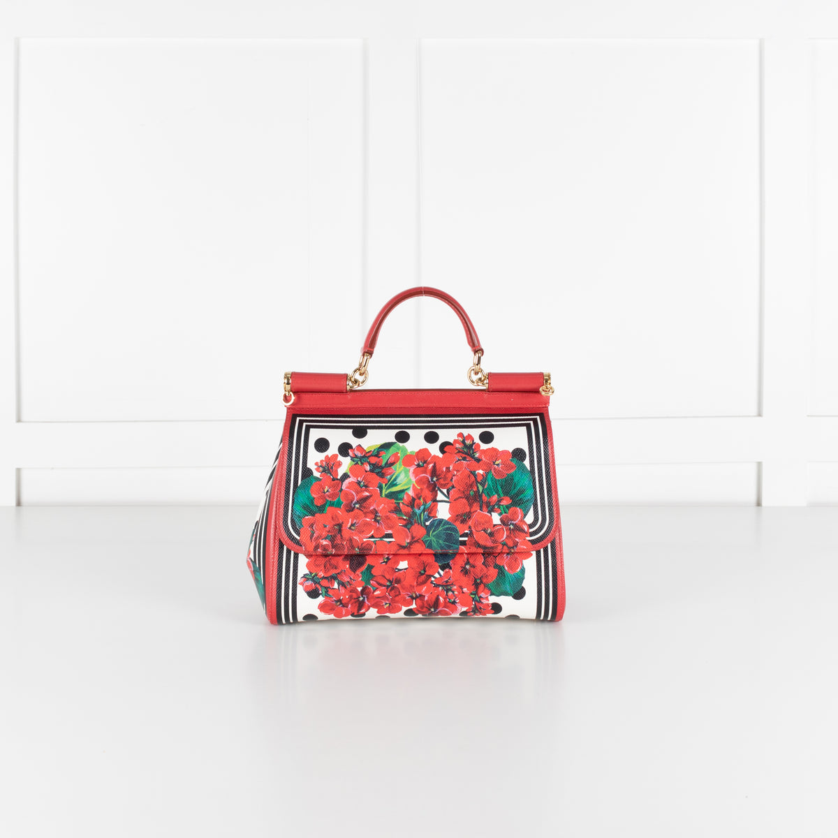 Dolce & Gabbana Red Sicily Geranium Leather Handbag
