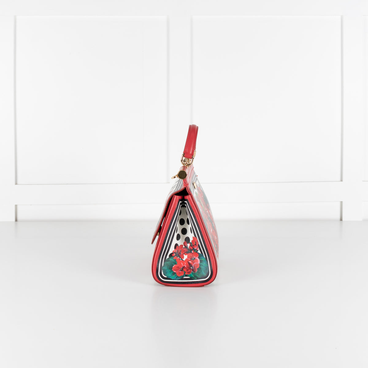 Dolce & Gabbana Red Sicily Geranium Leather Handbag