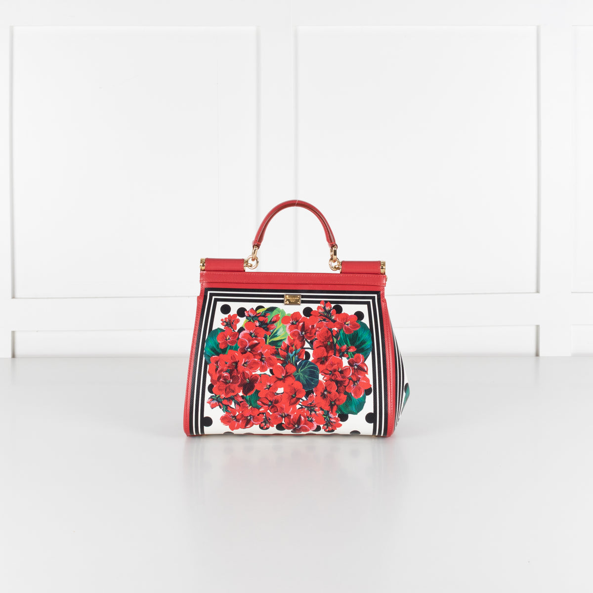 Dolce & Gabbana Red Sicily Geranium Leather Handbag