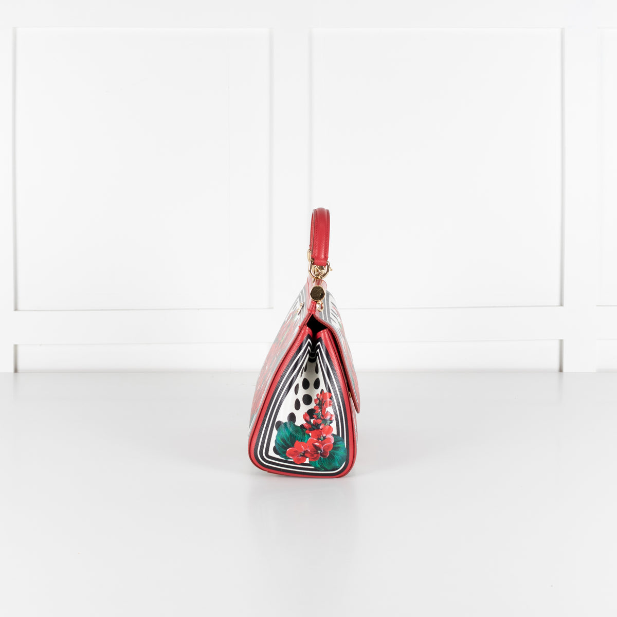 Dolce & Gabbana Red Sicily Geranium Leather Handbag