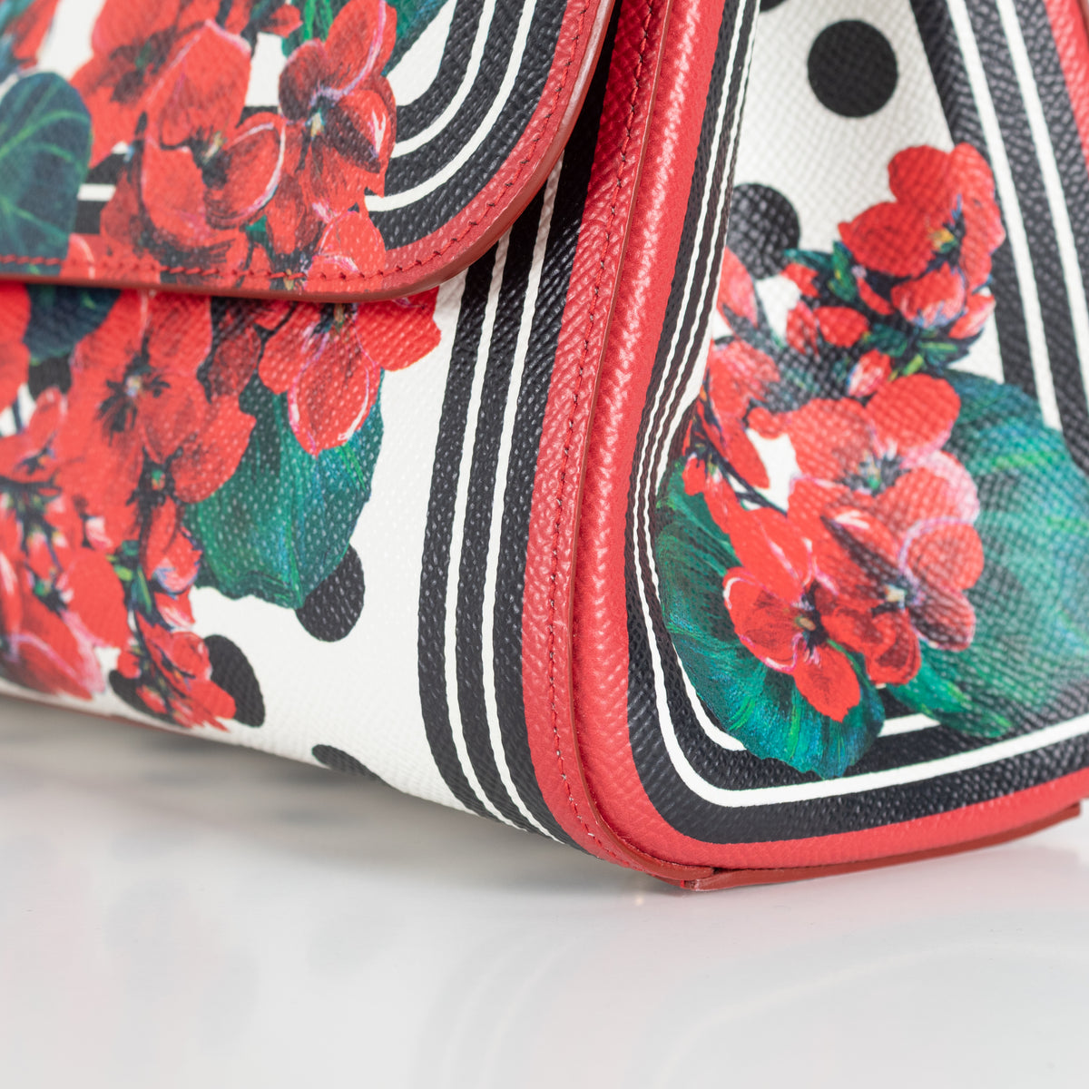 Dolce & Gabbana Red Sicily Geranium Leather Handbag
