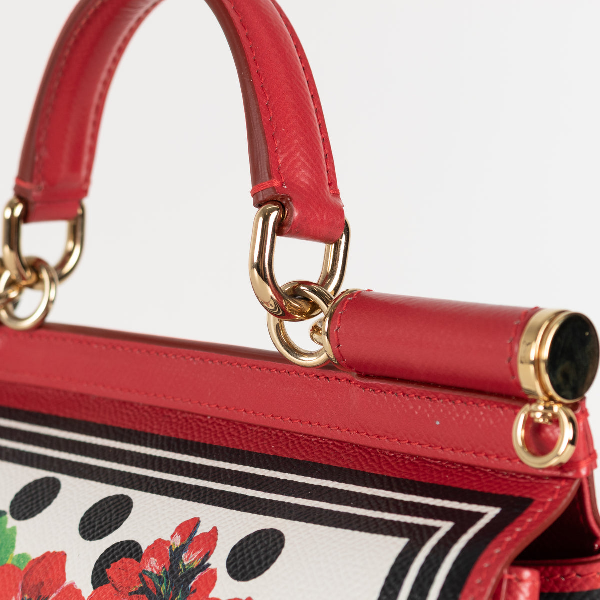 Dolce & Gabbana Red Sicily Geranium Leather Handbag