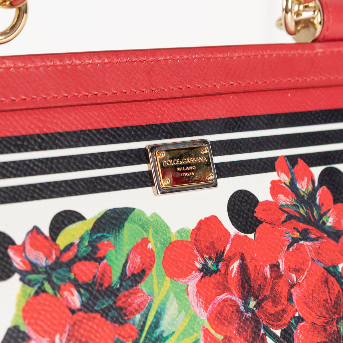 Dolce & Gabbana Red Sicily Geranium Leather Handbag