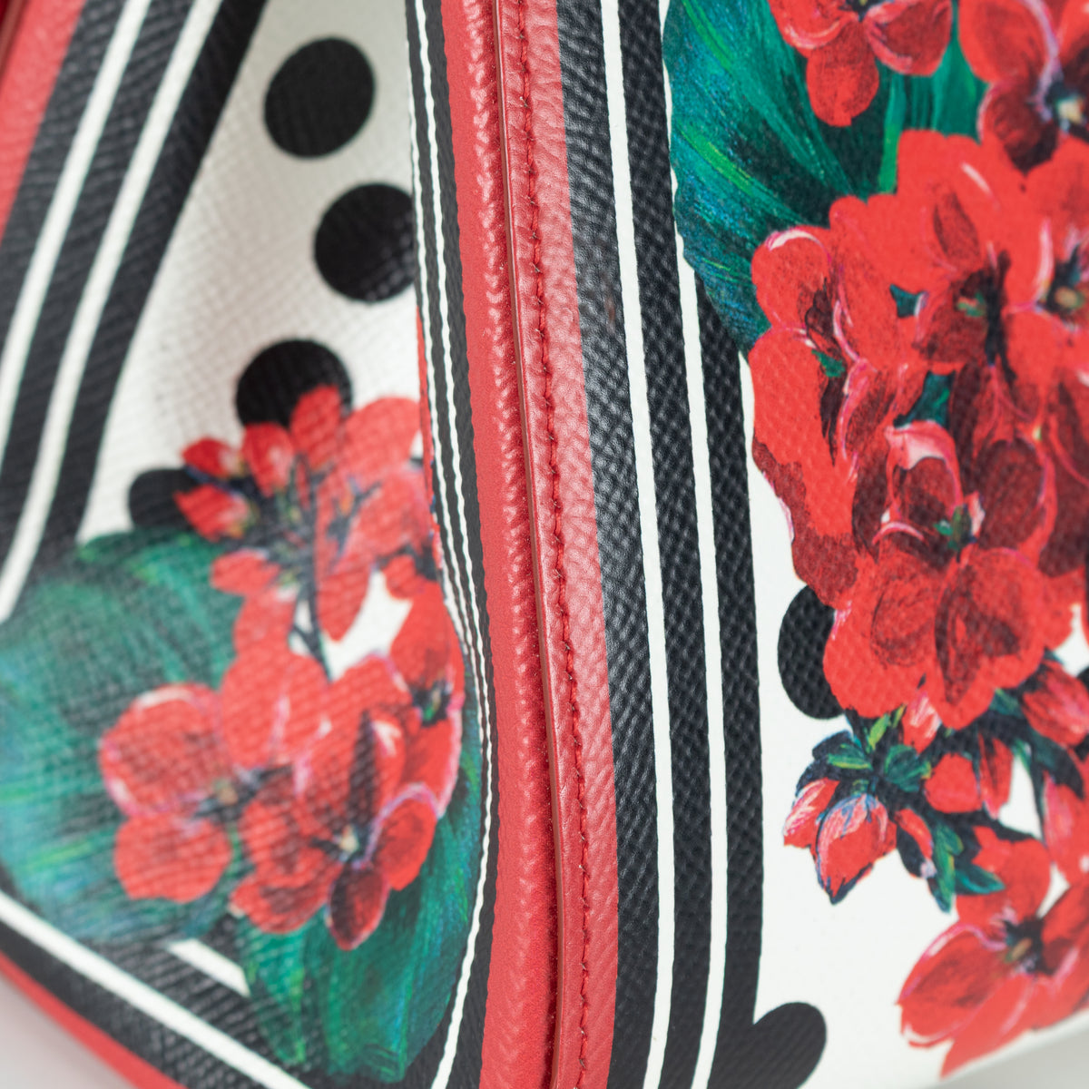 Dolce & Gabbana Red Sicily Geranium Leather Handbag