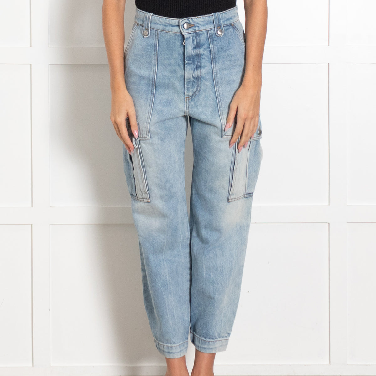 Zadig & Voltaire Light-Wash Denim Cargo Jeans