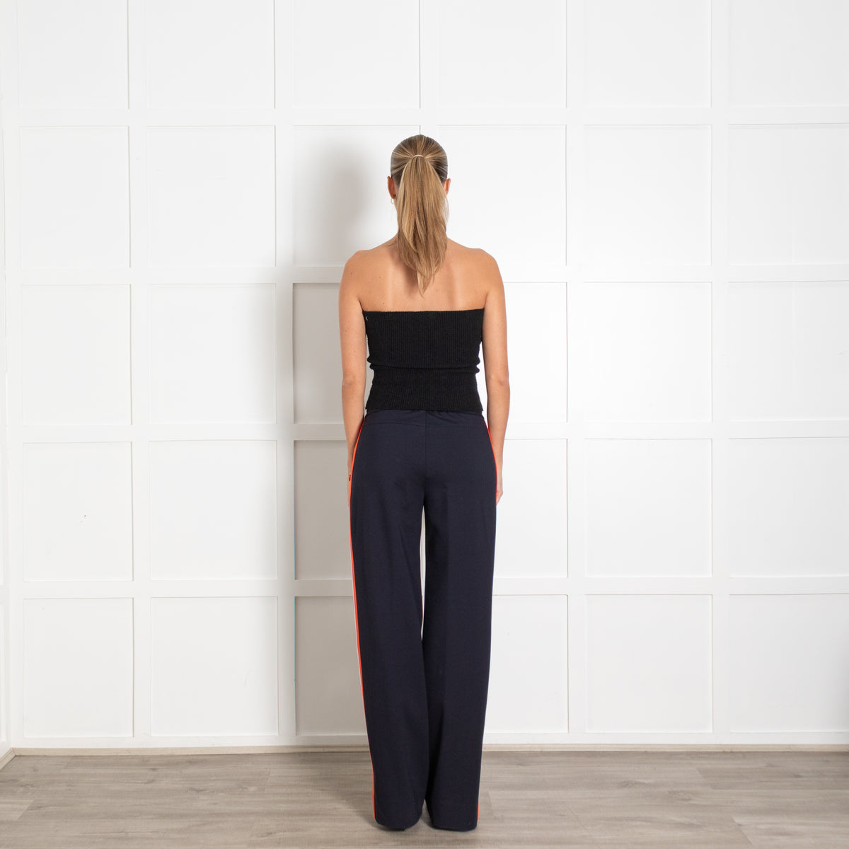 Me + Em Navy Orange Side Stripe Joggers